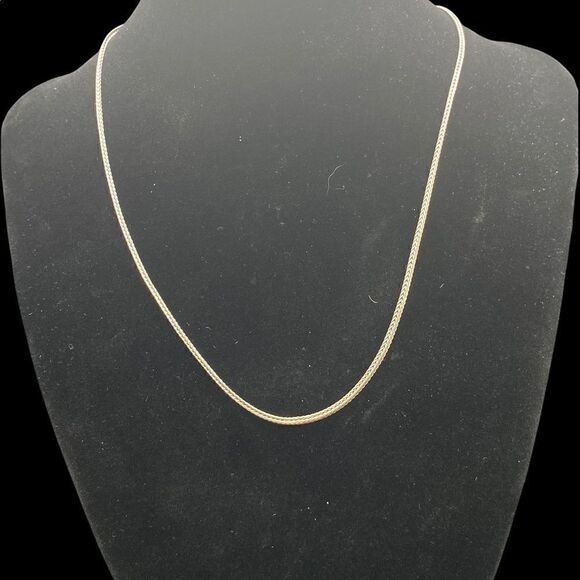 16” sterling silver 925 India wheat chain with spring lock clasp 2mm - Picture 1 of 13